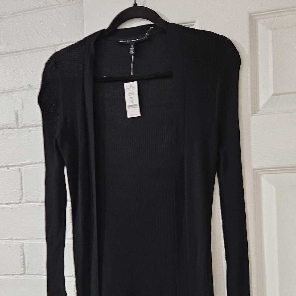 White House Black Market Long Sleeve Black Dress - Picture 2 of 6